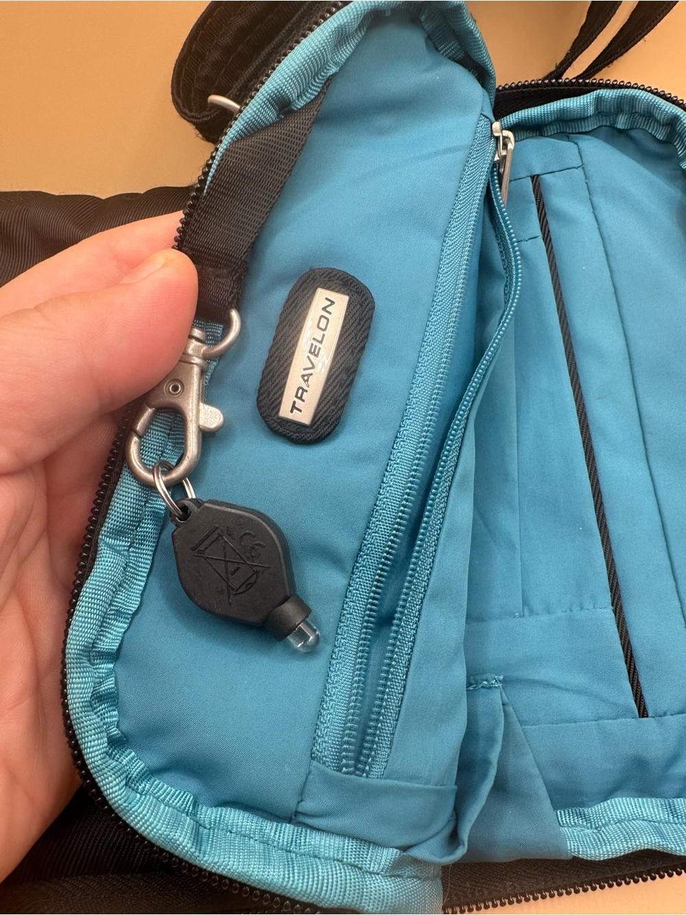 Travelon Black Quilted-Front Crossbody Bag - Picture 5 of 5